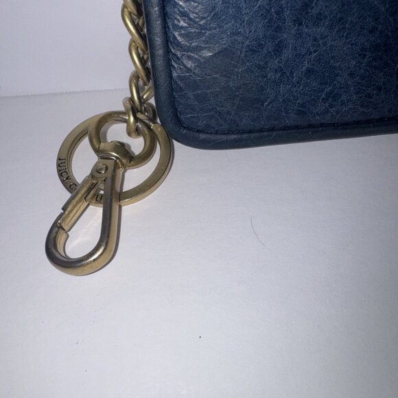 Juicy Couture Y2K Blue Leather Nice Girls Who Like Stuff Keychain ID 3.5x5” VGUC - Picture 4 of 5